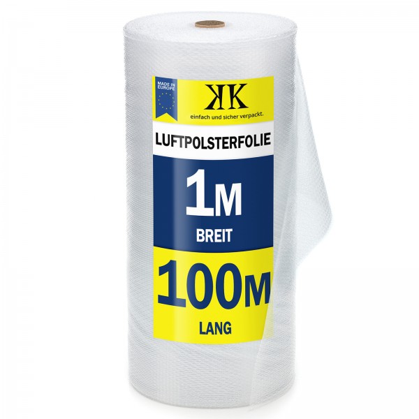 2x Polsterfolie - 1,0m x 100m = 200m² - LUFTPOLSTERFOLIE Frei Haus Noppenfolie