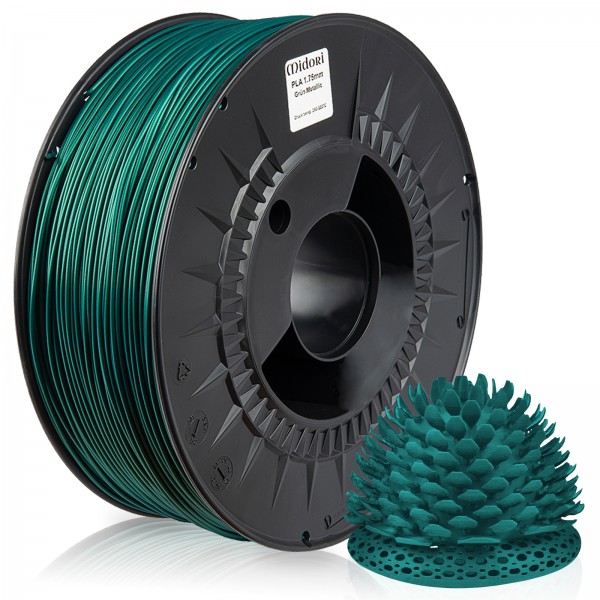 2 x MIDORI® 3D Drucker 1,75mm PLA Filament 1kg Spule Rolle Premium Grün Metallic