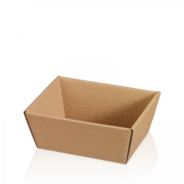 500 x Präsentkorb Geschenkkorb 195x145x100 mm offene Welle Natur