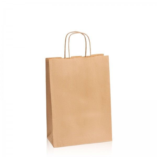250 x Papiertragetasche Kordelgriff 220x100x310 mm 90 g/m² Natur