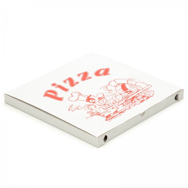100 Pizzakartons 400 x 400 x 30 mm Pizzaschachteln Motiv Verpackungen weiß