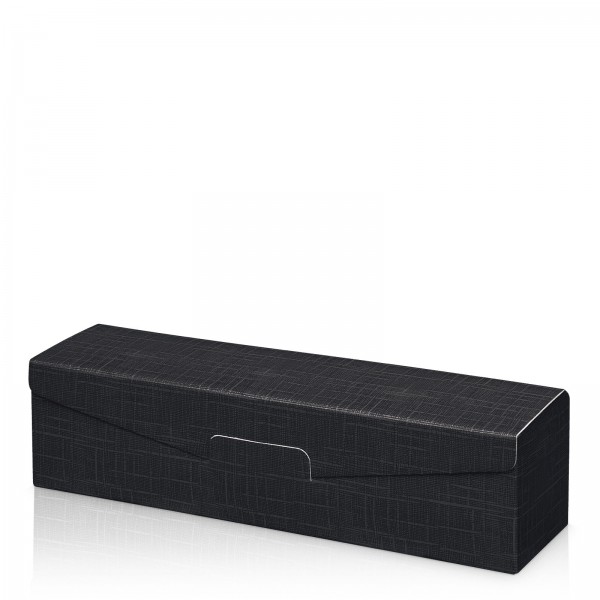 50 x Präsentkarton für 1 Flasche 380x95x90 mm strukturgeprägt Schwarz