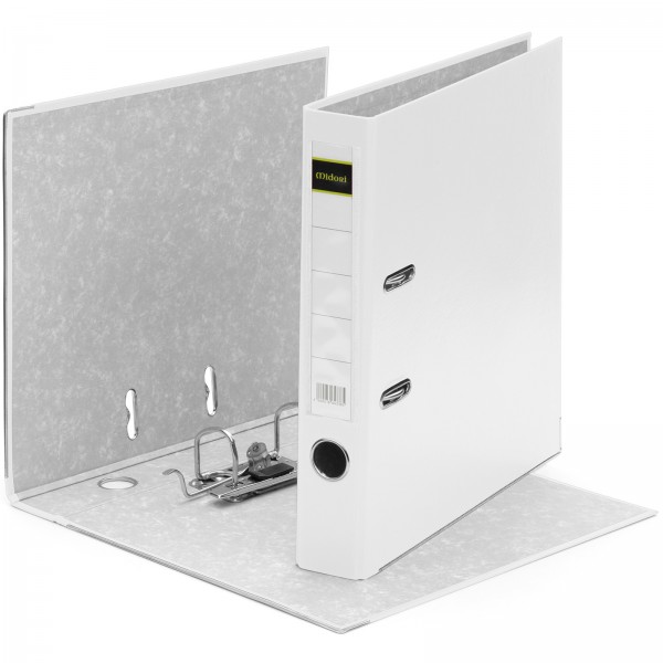 25 x Aktenordner PP A4 50 mm Weiss Kunststoff Archiv Büroordner Ringordner