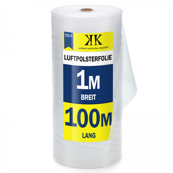 100m² Luftpolsterfolie Blisterfolie 1,0m x 100m TOP - Noppenfolie