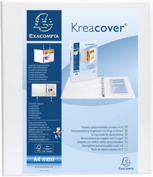 1 x FALKEN Präsentationsringbuch DIN A4 2 x DIN A5 Ringbuch 4 D-Ringe Ø 40 mm Weiß