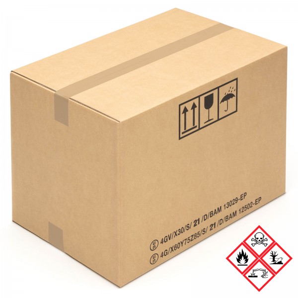 80 Gefahrgut Kartons 570 x 370 x 430 mm Wellpappe Versandkartons Gefahrstoffe