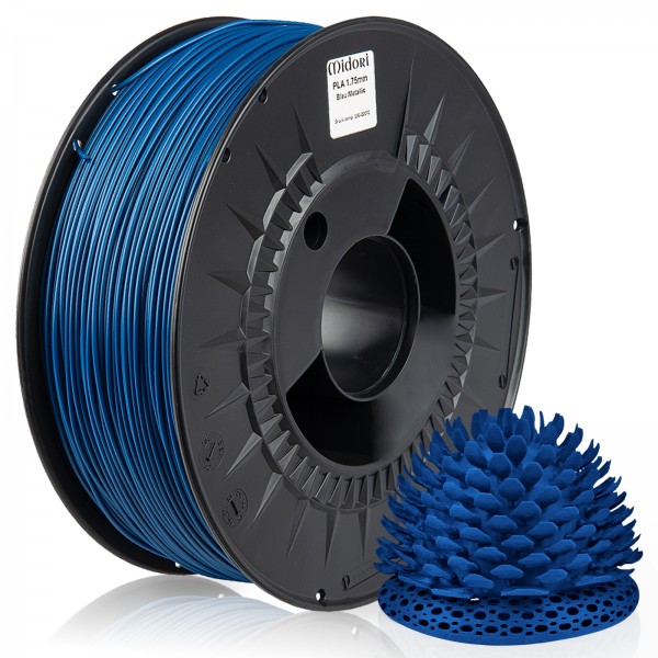 10 x MIDORI® 3D Drucker 1,75mm PLA Filament 1kg Spule Rolle Premium Blau Metallic