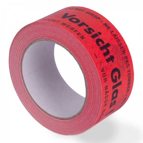 1944 Rollen Papier-Klebeband "Vorsicht Glas" nachhaltig Paketband Packband 50mm x 50m 135my braun / 