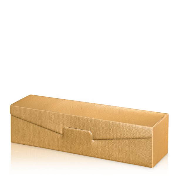 50 x Präsentkarton für 1 Flasche 380x95x90 mm strukturgeprägt Gold