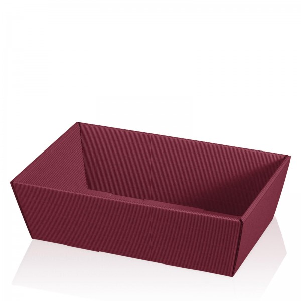 1000 x Präsentkorb Geschenkkorb 330x190x110 mm offene Welle Rot Bordeaux