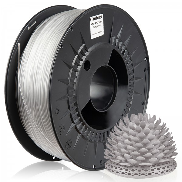 2 x MIDORI® 3D Drucker 1,75mm PETG Filament 1kg Spule Rolle Premium Transparent