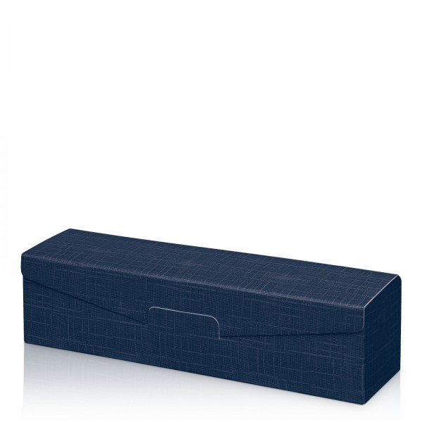 500 x Präsentkarton für 1 Flasche 380x95x90 mm strukturgeprägt Blau