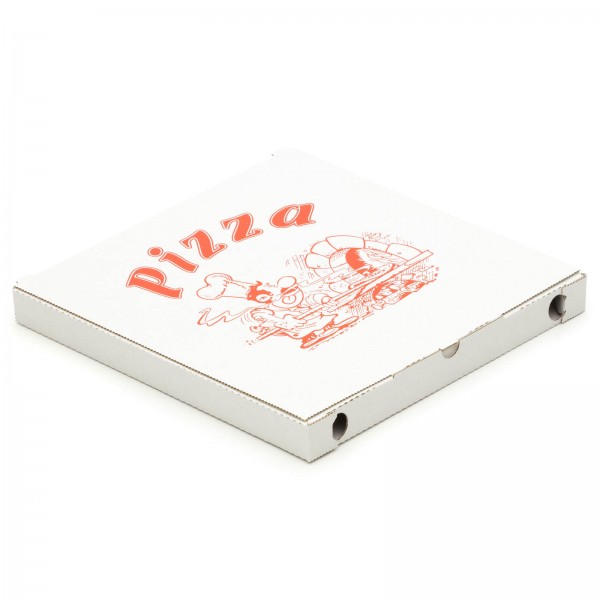 1000 Pizzakartons 300 x 300 x 30 mm Pizzaschachteln Motiv Verpackungen weiß