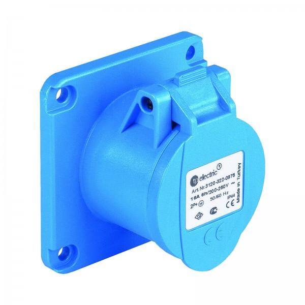 CEE-Einbausteckdose Anbaudose IP44 16A 3-polig 2P+PN 200V bis 250V Schraubanschluss