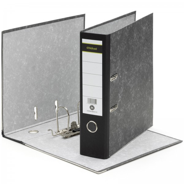 7 x Aktenordner 80mm A4 Breit Wolkenmarmor Schwarz Briefordner Ordner