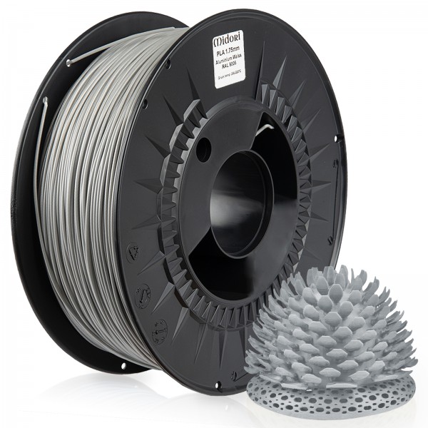 10 x MIDORI® 3D Drucker 1,75mm PLA Filament 1kg Spule Rolle Premium Aluminium Weiß RAL9006