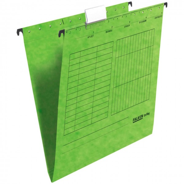 200 x FALKEN Hängemappe DIN A4 UniReg Grün 230 g/m² Kraftkarton