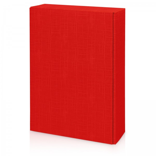 25 x Präsentkarton für 3 Flaschen 360x250x90 mm strukturgeprägt Rot