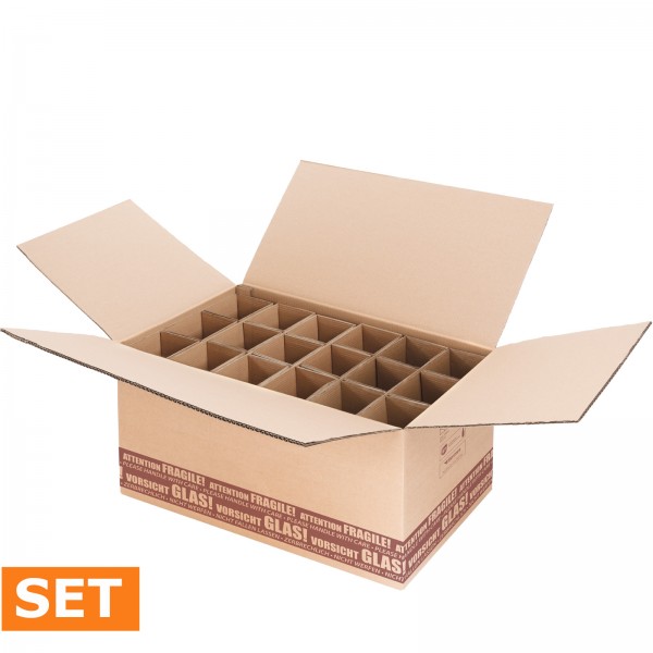 500 x Flaschenversandkarton Flaschenkarton für 18 Flaschen 370x620x310 mm PTZ geprüft