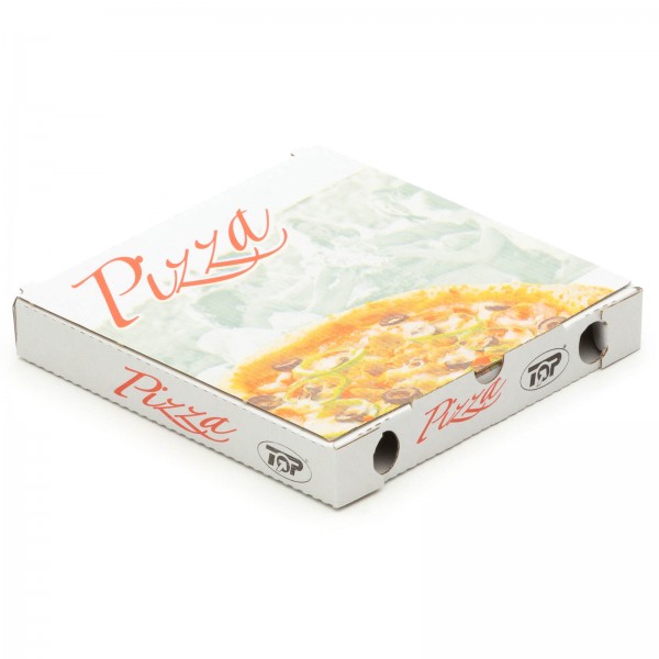 2400 Pizzakartons 200 x 200 x 30 mm Pizzaschachteln Motiv Verpackungen weiß