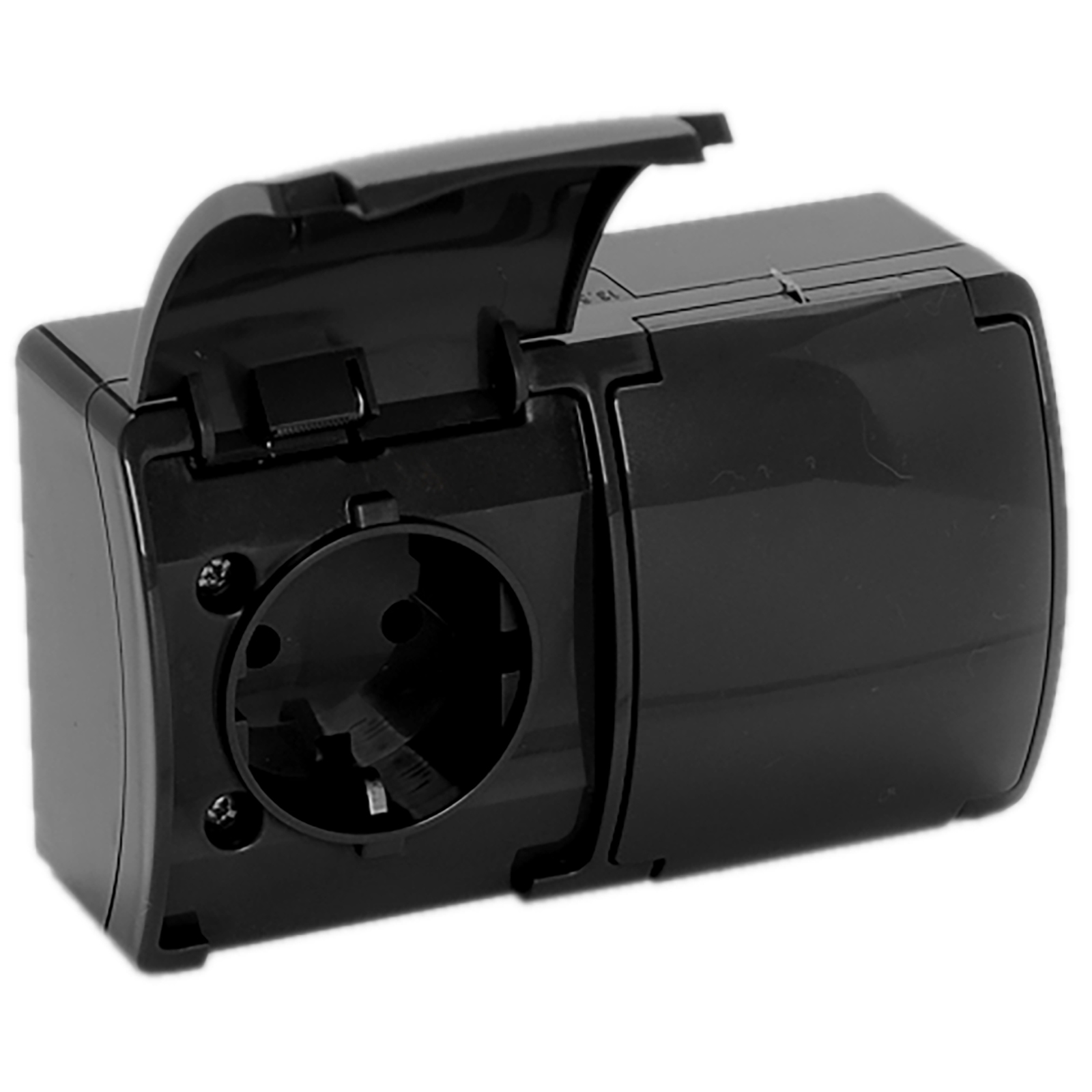 Multi-Standard-Steckdose – 1 Schuko + 2 Bipass Steckdosen, Kompatibel Mit Vimar Plana, Weiß, 16A 250V