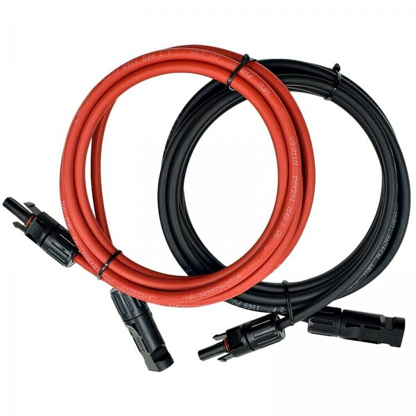 1 Paar Solarkabel Verlängerungskabel MC4 Stecker Buchse 6mm² 1500V DC Rot/Schwarz 8m IP67