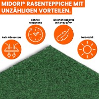 Vorschau: Rasenteppich 200 x 400 cm Grün Kunstrasen-Teppich mit Noppen Balkon Terrasse Outdoor Vorschau: Rasenteppich 200 x 400 cm Grün Kunstrasen-Teppich mit Noppen Balkon Terrasse Outdoor