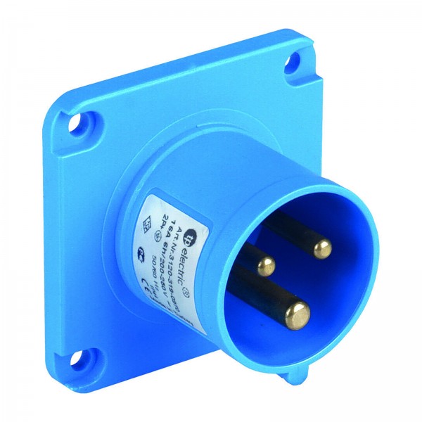 CEE-Einbaustecker Anbaustecker IP44 32A 3-polig 2P+PN 200V bis 250V Schraubanschluss