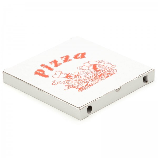 1000 Pizzakartons 260 x 260 x 30 mm Pizzaschachteln Motiv Verpackungen weiß