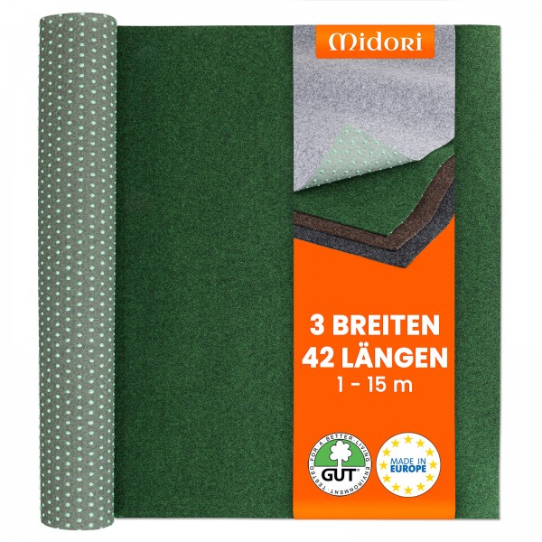 Rasenteppich 100 x 1200 cm Grün Kunstrasen-Teppich mit Noppen Balkon Terrasse Outdoor