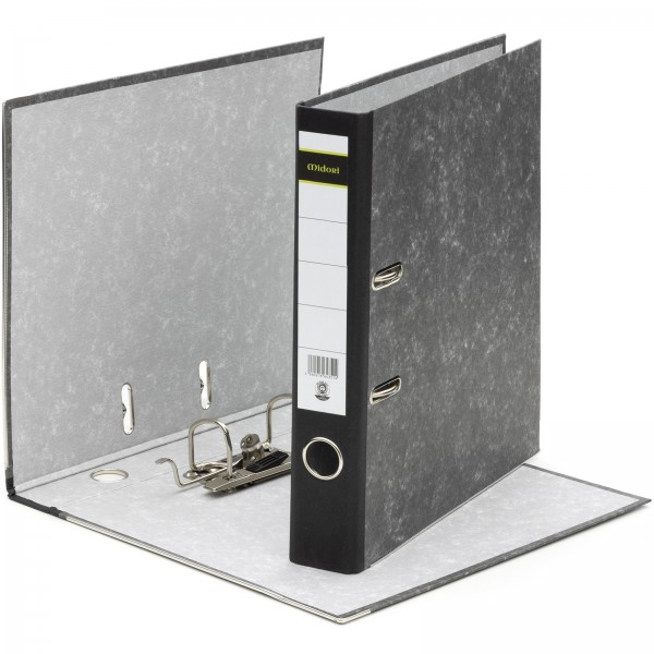 8 x Akten-Ordner A4 50 mm Schwarz Wolkenmarmor Archiv Büroordner Ringordner