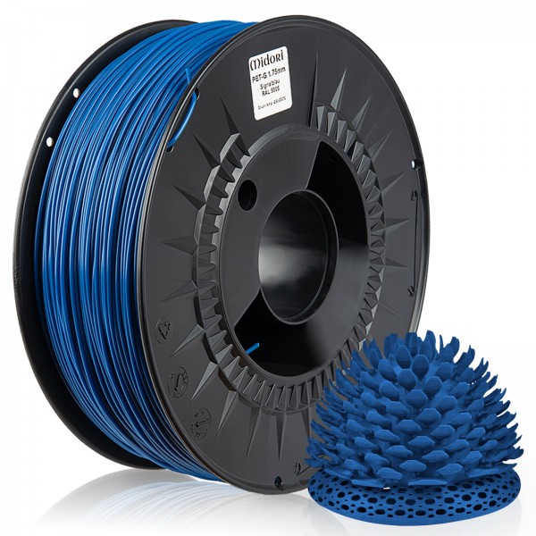 5 x MIDORI® 3D Drucker 1,75mm PETG Filament 1kg Spule Rolle Premium Signalblau RAL5005