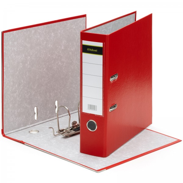10 x Ordner A4 8 cm PP Kunststoff Rot Aktenordner Briefordner Breit 80 mm