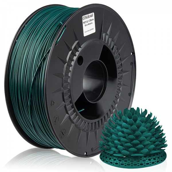 20 x MIDORI® 3D Drucker 1,75mm PETG Filament 1kg Spule Rolle Premium Grün Metallic