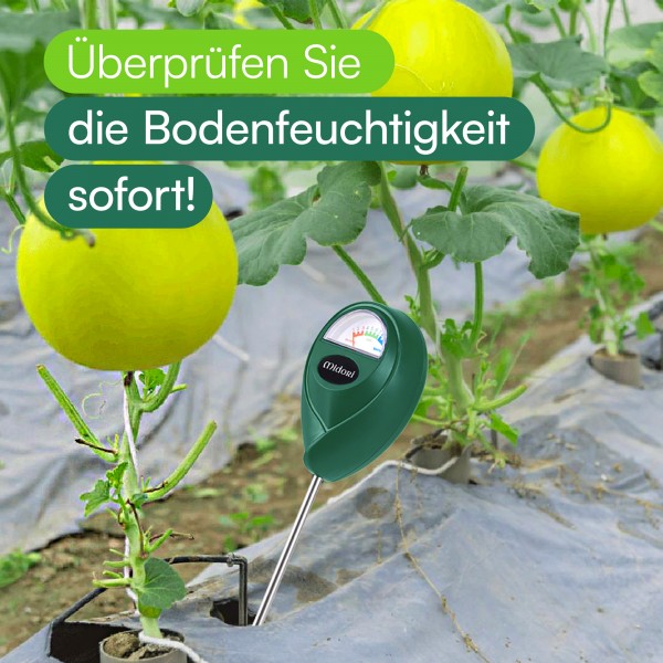3 x Midori Boden-Feuchtigkeitsmesser Messgerät Hydrometer Pflanzen Grün 17,5 cm Sonde